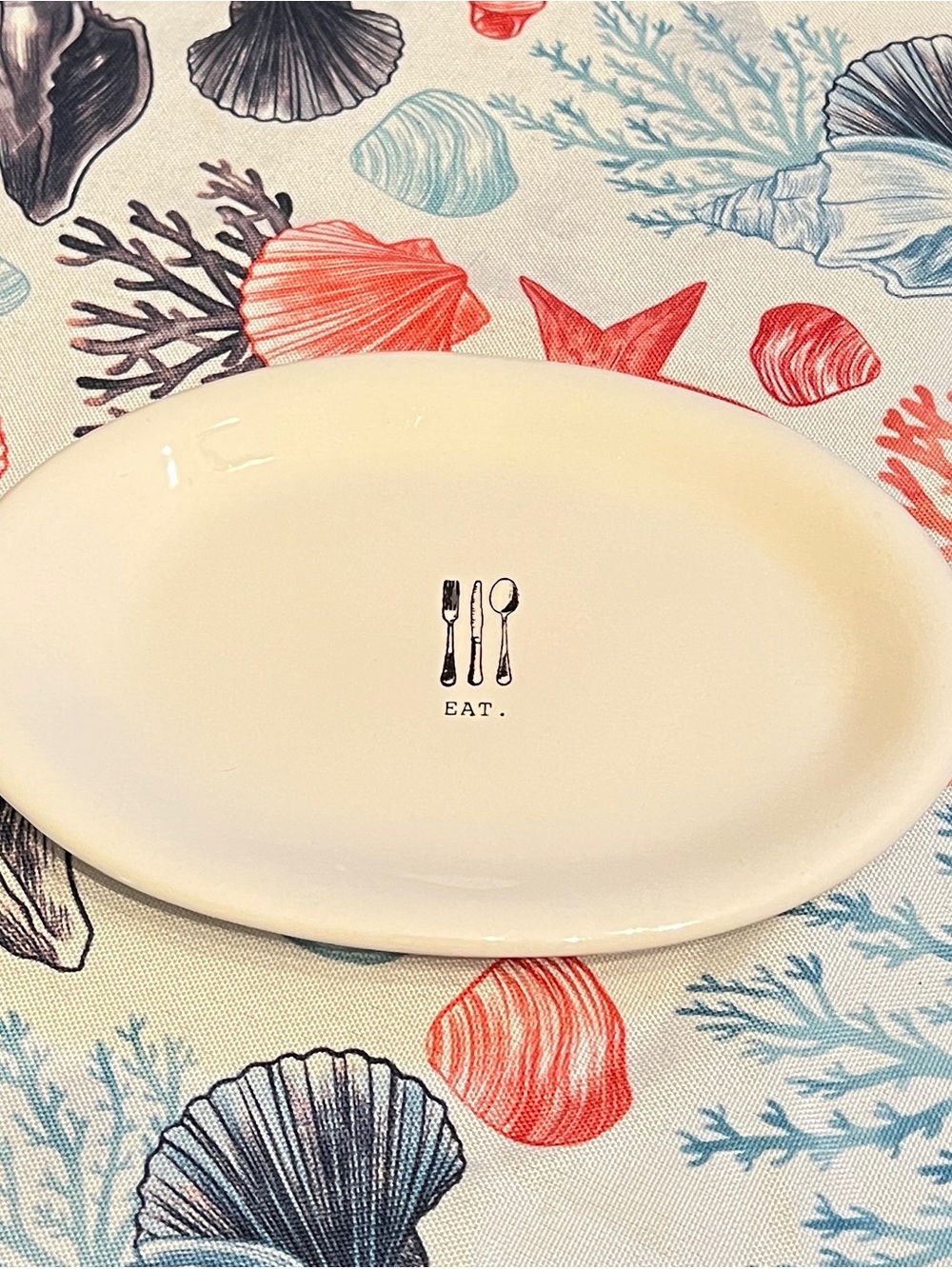 Rae Dunn “EAT” Oval Ceramic Plate